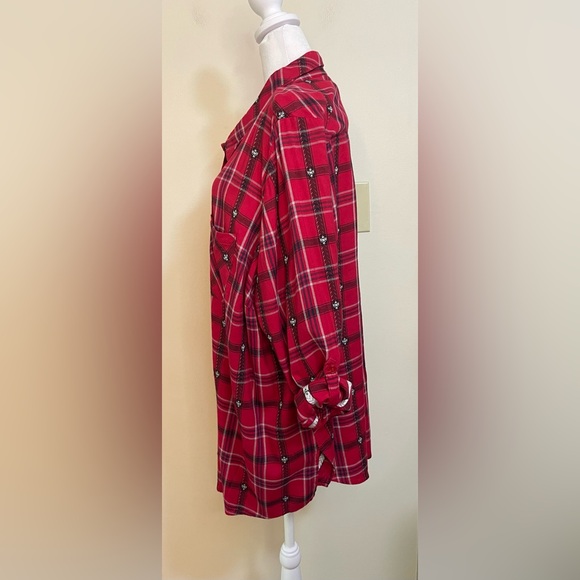 Catherines Women’s Button Down Shirt Red Plaid Size 2X - Picture 8 of 17